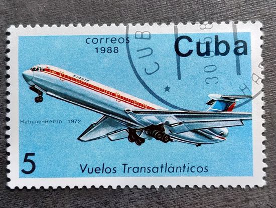 Марка Куба 1988 год Авиация