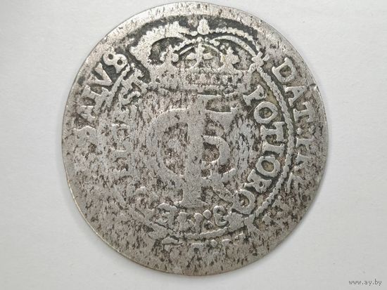 Монета 30 грошей 1666 год. Польша. Серебро.