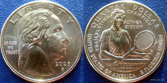 Новинка!!! США. Квотер 2025 Выдающиеся женщины N20 Алтея Гибсон. Минтмарка Р.