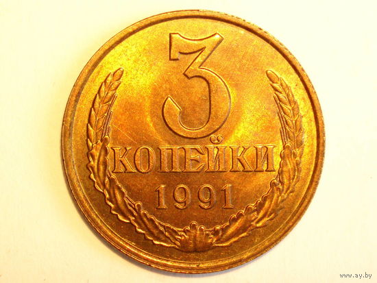 3 копейки 1991 Л UNC- #2