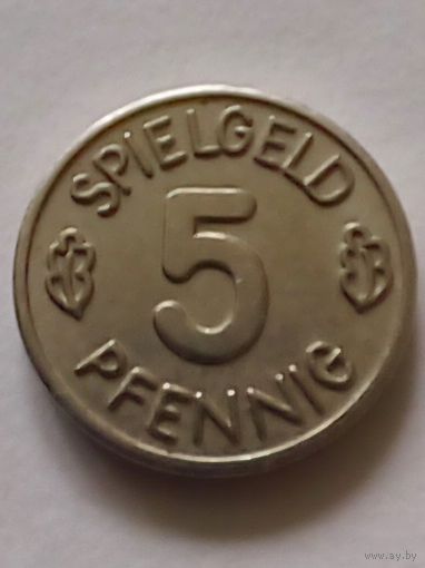 Германия.Игровой жетон 5 пфенниг spielgeld