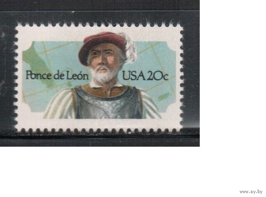 США-1982, (Мих.1605) , ** , Личности,  (одиночка),