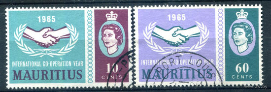 Британские колонии - Маврикий - 1965г. - 20 лет ООН. Международный год совместной работы - 2 марки - полная серия, гашёные [Mi 285-186]. #2-Bc-50-A-1