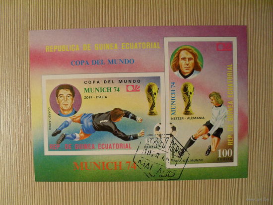 М-4. БЛОК. ЭКВАТОРИАЛЬНАЯ ГВИНЕЯ. ФУТБОЛ. 1974 г.