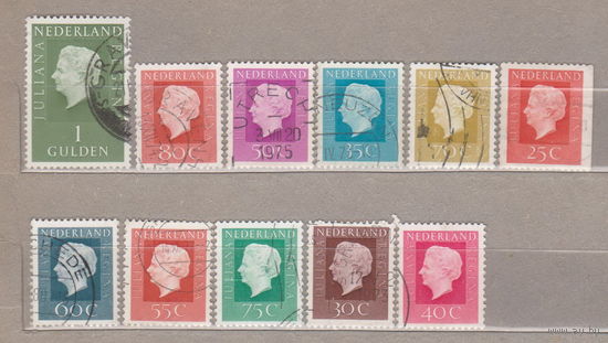 Королева Джулиана Известные люди Нидерланды 1969-1976 год лот 1079   11 марок