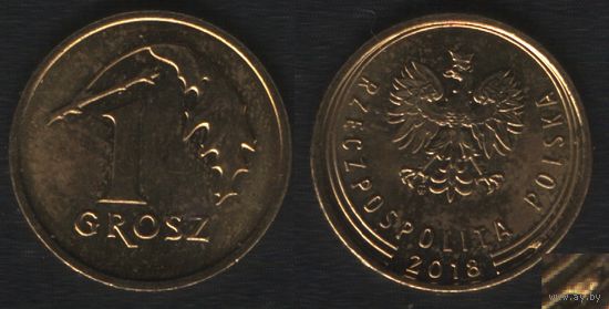 Польша y923 1 грош 2018 год (mw) (_брак(om(1(1(1 наплыв
