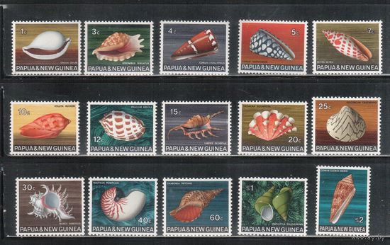 Папуа Новая-Гвинея-1968 (Мих.139-153) , ** , Морская фауна,Раковины (полная серия)