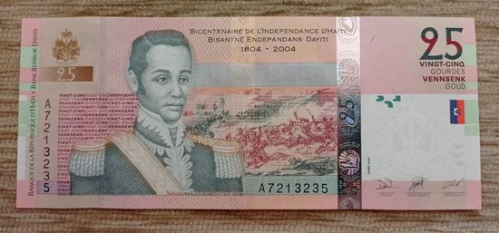 Werty71 Гаити 25 гурдов 2004 UNC банкнота 200 Лет Независимости