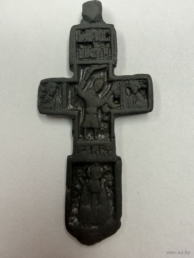 С рубля!Крестик крупный Великомученик Никита (Бесогон) 14-16 век. Сохран!!Распродажа коллекции!