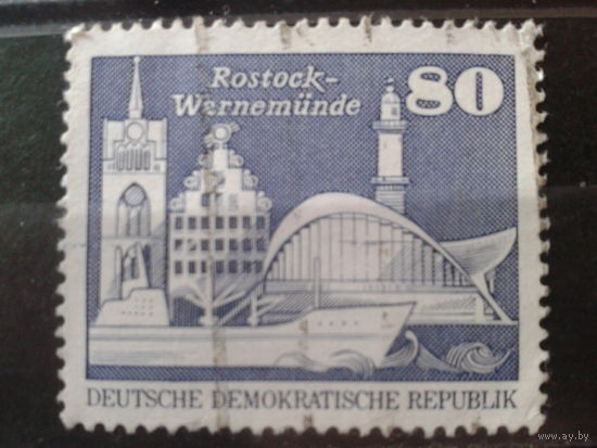 ГДР 1974 Стандарт, соц. строительство Большой формат Михель-1,5 евро гаш