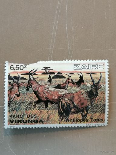 Марка Заир (ДР Конго), 1982 год, фауна, антилопа Топис