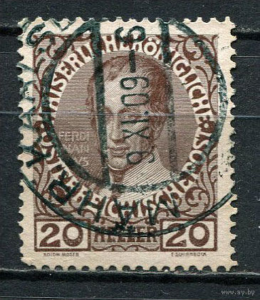 Австро-Венгрия - 1908 - Император Фердинанд I - 20H - [Mi.146x] - 1 марка. Гашеная.  (Лот 25EM)-T7P4