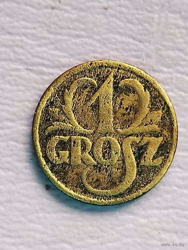 Польша 1 грош 1928 г.(1), без мц.