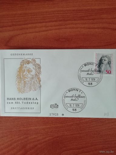 ФРГ 1974 КПД с маркой "450-летие со дня смерти художника Ганса Гольбейна" Mi. 813