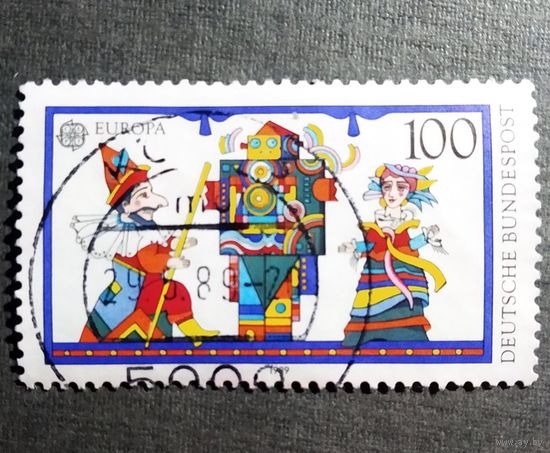 Марка Германия 1989 год Детские игры