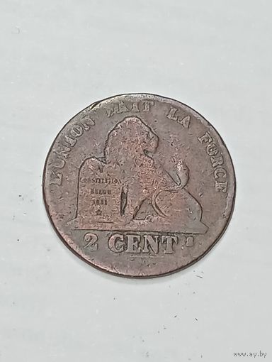 Бельгия 2 сантима 1857 года .