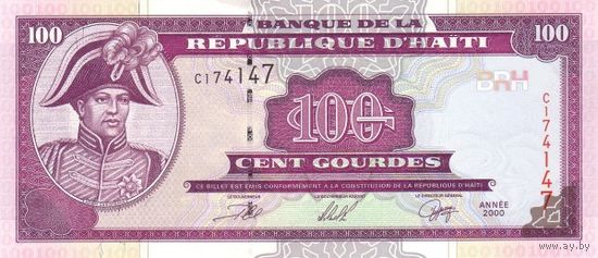 Гаити 100 гурдов образца 2000 года UNC p268