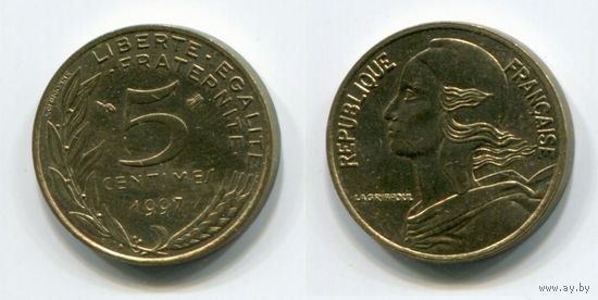 Франция. 5 сантимов (1997, aUNC)