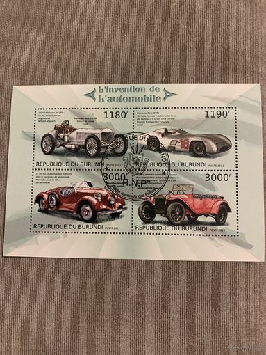Бурунди 2012. Классические автомобили. Малый лист