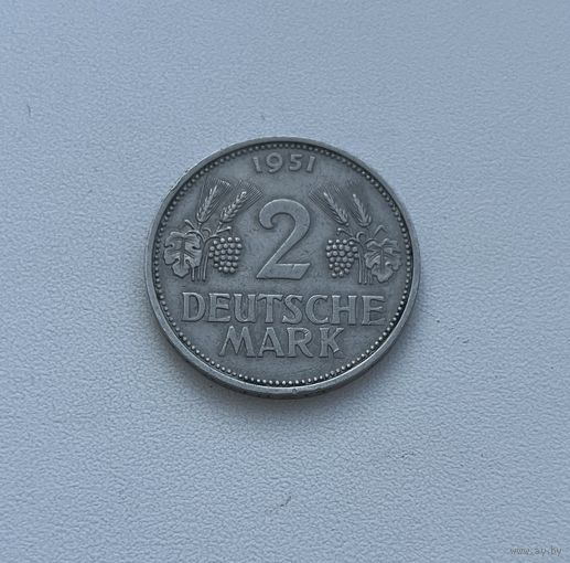 ФРГ  2 марки 1951 г. (F)