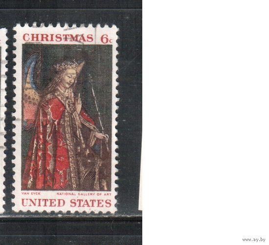 США-1968, (Мих.972) , гаш.  , Рождество,  Живопись(одиночка)