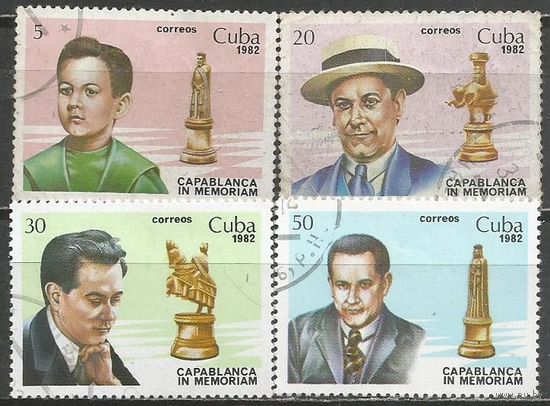 Куба. Р.Капабланка. Шахматист. 1982г. Mi#2709-12. Серия.