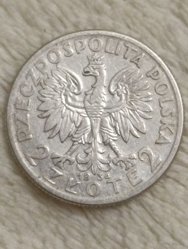 Польша. 2 злотых 1934 года.