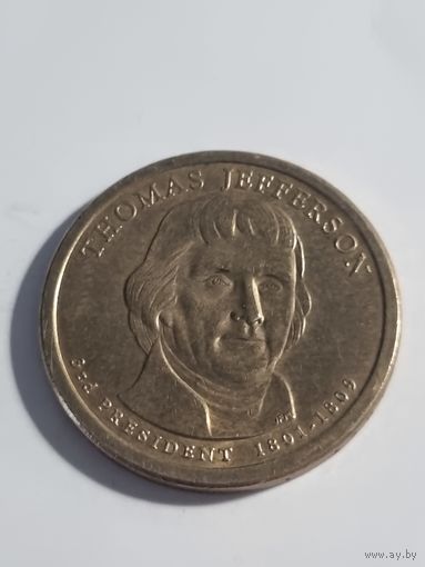 США 1 доллар 3 президент Томас Джефферсон 2007