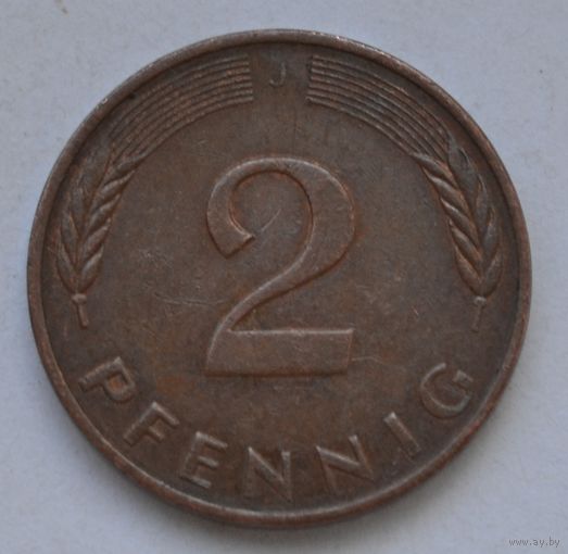 Германия- ФРГ 2 пфеннига, 1991 г. J