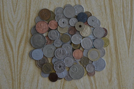 Лот монет с 1 руб ( 85 шт)