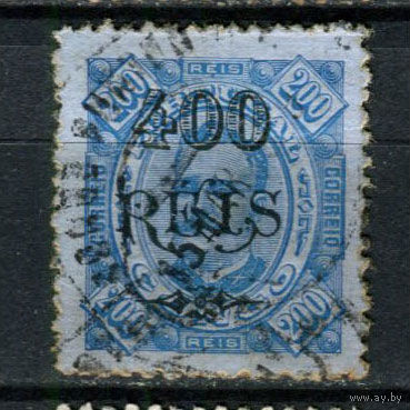 Португальское Конго - 1902 - Надпечатка 400 REIS на 200R - [Mi.41] - 1 марка. Гашеная.  (Лот 148AV)