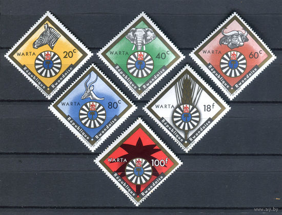 Руанда - 1967г. - Социальная неделя помощи Руанде - полная серия, MNH, две марки с незначительным дефектом клея [Mi 226-231] - 6 марок