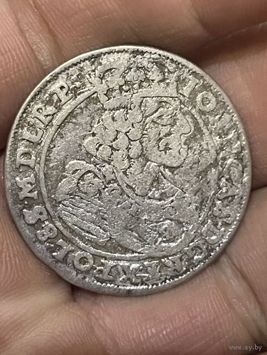 Орт 1663 Ян Казимир! В старинной патине времен! Приятный!