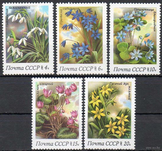 Цветы СССР 1983 год (5398-5402) серия из 5 марок