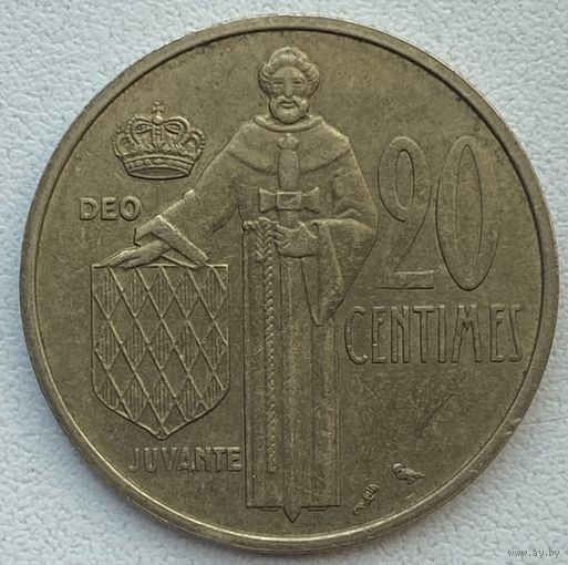 Монако 20 сантимов 1962 г.