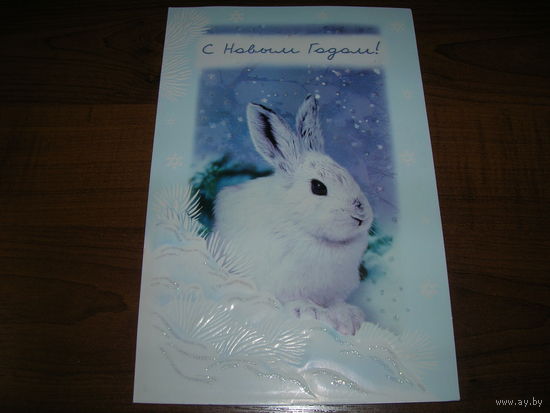 С Новым годом Россия Гранд Кард двойная подписана