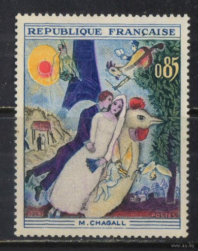 Франция 1963 Марк Шагал Свадьба и Эйфелева башня #1452**