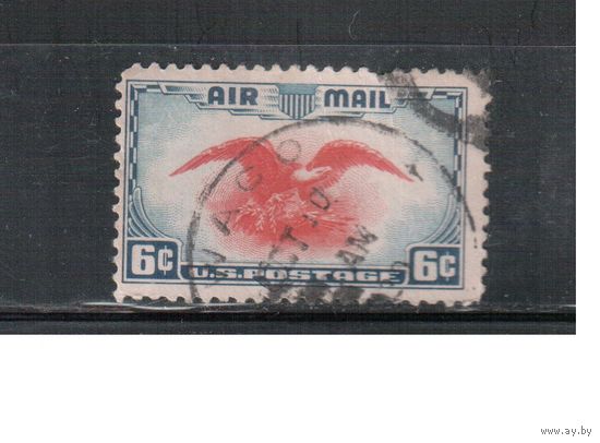 США-1938, (Мих.442), гаш.   , Авиапочта , Птицы, Орел, (одиночка)(3)