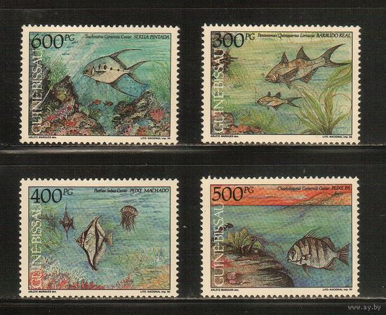 Гвинея-Бисау-1991(Мих.1139-1142),  **,  Морская  Фауна ,Рыбы (полная серия)