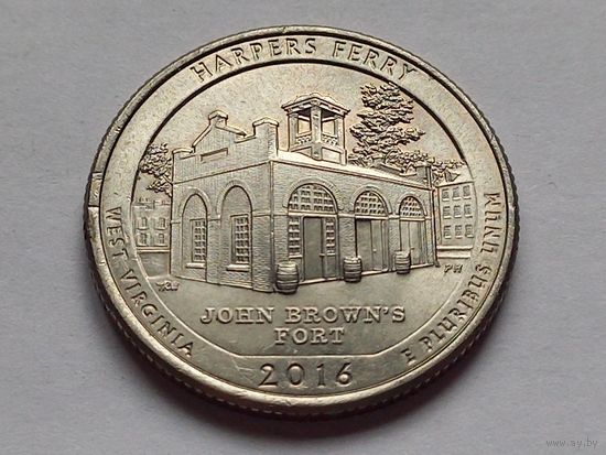 США 25 центов 2016 г. Национальный исторический парк Харперс Ферри. P
