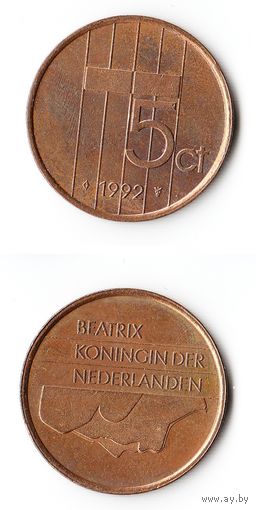 5 центов Нидерланды 1992 года