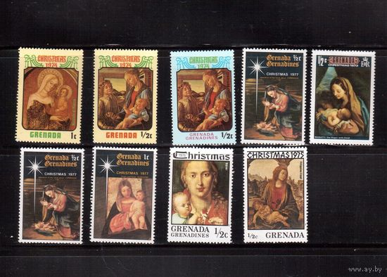 Гренада-1973-1977, (Мих.) **, Рождество,Живопись, марок