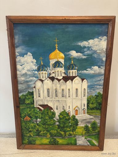 Картина холст масло изображающая православный собор