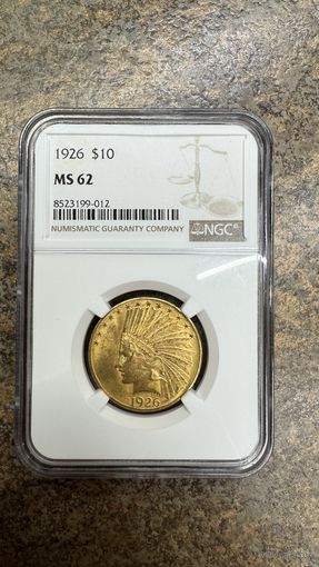 10$ Индеиц 1926года NGC MS62