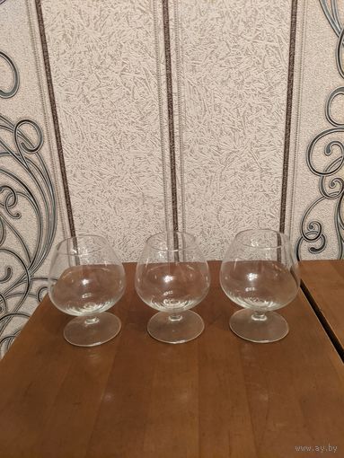 Бокалы коньячные,3шт.