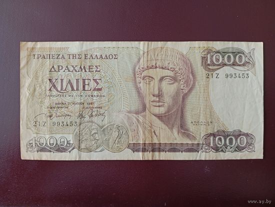 Греция 1000 драхм 1987