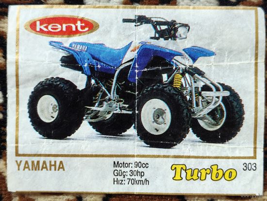 Вкладыш Turbo (Турбо) 5 серия (261-330, Yellow, золотая толстая рамка), номер 303, Yamaha. Возможен небольшой торг.