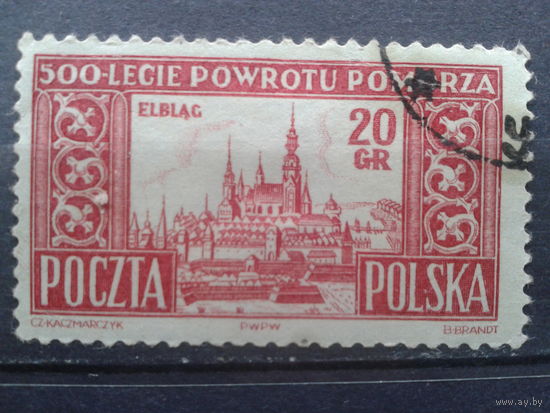 Польша, 1954. Эльбинг: гравюра на меди. К-11 1/4:11 3/4. Mi-30,0 евро гаш.