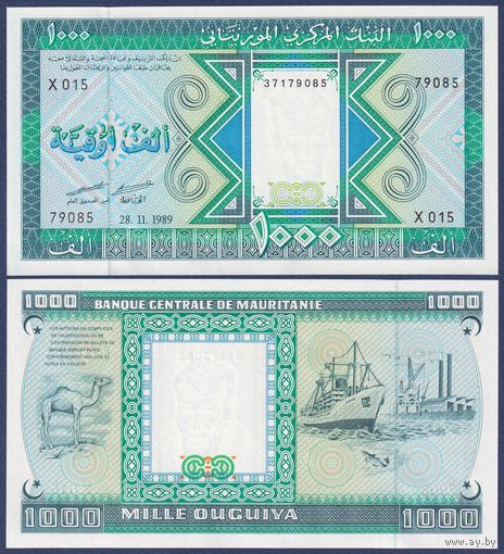 Мавритания, 1000 угий 1989 г., P-W7A, UNC