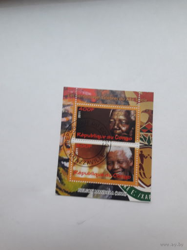 Марки Конго Лауреат Нобелевской премии Мира 1993 Н Мандела